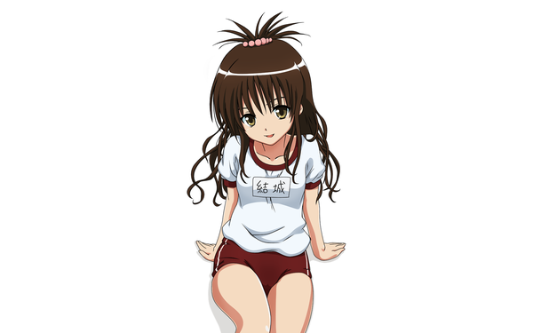 Anime picture 1920x1200 with toloveru xebec yuuki mikan highres wide image white background uniform gym uniform buruma