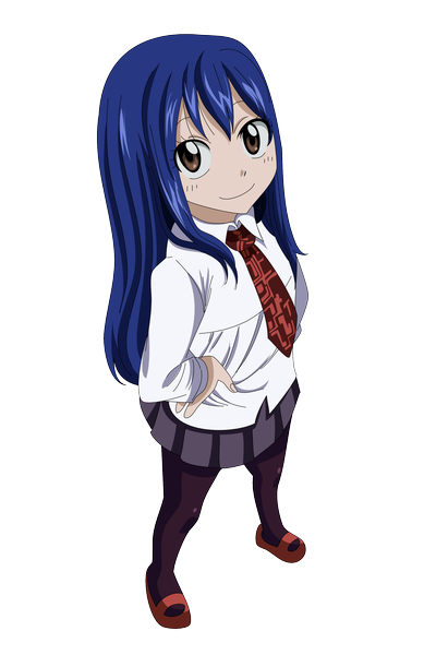 Anime picture 2000x3000 with fairy tail wendy marvell meiji (kurumierika) single long hair tall image highres smile brown eyes blue hair transparent background girl uniform school uniform pantyhose necktie
