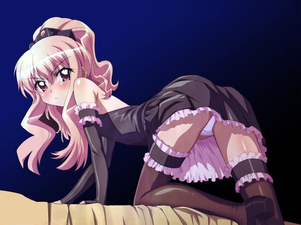 Anime picture 1600x1200 with zero no tsukaima j.c. staff louise francoise le blanc de la valliere light erotic goth-loli