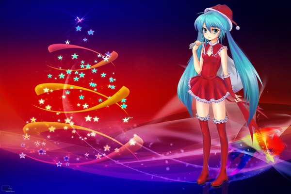 Anime picture 3000x2000 with vocaloid hatsune miku highres christmas girl