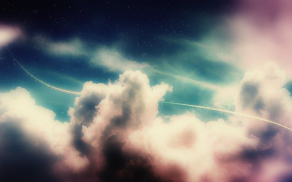 Anime picture 1920x1200 with highres wide image sky cloud (clouds) night wallpaper night sky landscape star (stars)