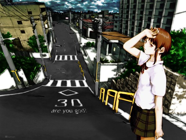 Anime picture 1600x1200 with serial experiments lain iwakura lain abe yoshitoshi third-party edit tagme