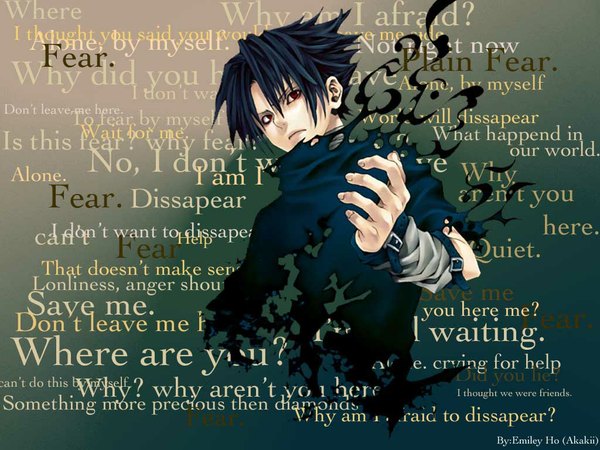 Anime picture 1024x768 with naruto studio pierrot naruto (series) uchiha sasuke single short hair black hair red eyes signed upper body text english outstretched hand spiked hair sharingan boy detached sleeves belt