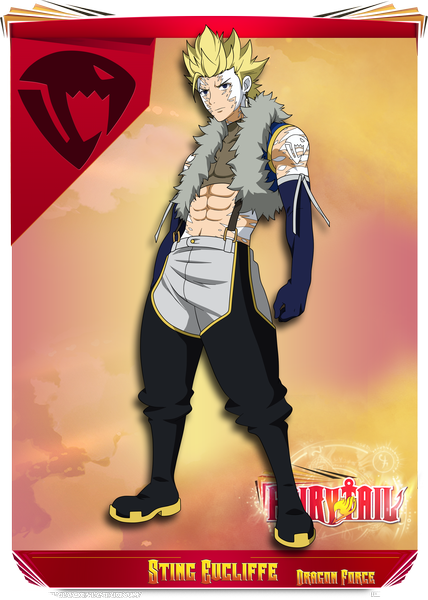 Anime picture 2500x3500 with fairy tail sting eucliffe shinoharaa (artist) single tall image highres short hair blonde hair black eyes inscription tattoo coloring muscle boy gloves elbow gloves fur