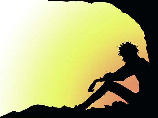 Anime picture 1024x768 with bleach studio pierrot kurosaki ichigo silhouette tagme