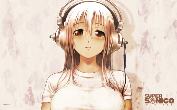 Anime picture 1920x1200 with nitroplus super sonico long hair highres wide image headphones