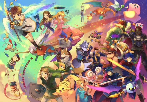 Anime picture 2000x1399 with super smash bros. highres group tagme