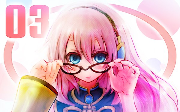Anime picture 1280x800 with vocaloid megurine luka wide image girl glasses