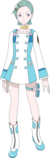 Anime picture 1839x5737 with eureka seven studio bones eureka single tall image highres short hair smile standing purple eyes full body aqua hair transparent background pale skin vector girl hair ornament boots hairclip bobby pin