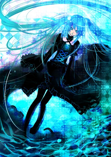 Anime picture 2893x4092 with vocaloid hatsune miku tall image highres blue eyes girl dress