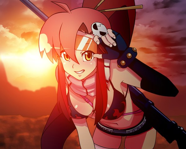 Anime picture 1280x1024 with tengen toppa gurren lagann gainax yoko littner girl gun