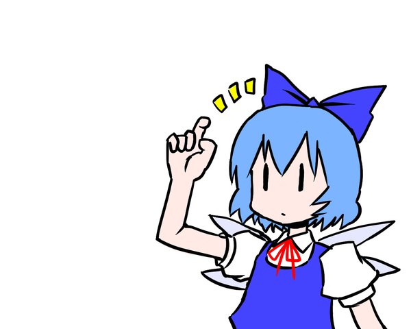 Anime picture 1280x1024 with touhou cirno white background chibi l l girl wings