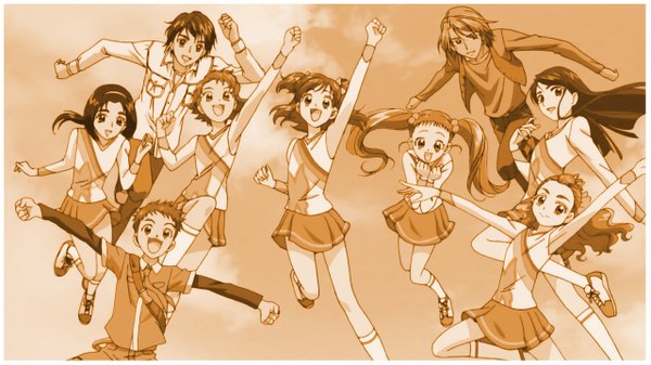 Anime picture 1280x720 with precure futari wa pretty cure yes! precure 5 toei animation yumehara nozomi akimoto komachi minazuki karen kasugano urara (yes! precure 5) natsuki rin mimino kurumi coco (precure 5) nuts (yes! precure 5) syrup (precure 5) wide image cap amai shirou kokoda koji