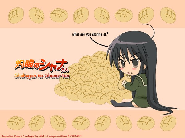 Anime picture 1600x1200 with shakugan no shana j.c. staff shana chibi bread melon bread