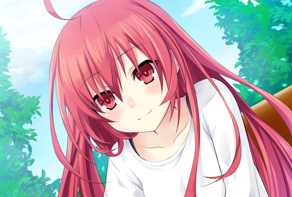 Anime picture 1280x864 with date a live itsuka kotori long hair looking at viewer blush red eyes game cg ahoge red hair girl
