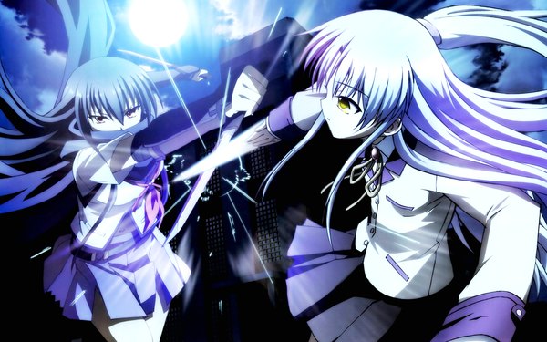 Anime picture 1920x1200 with angel beats! key (studio) tachibana kanade ninja shiina highres wide image