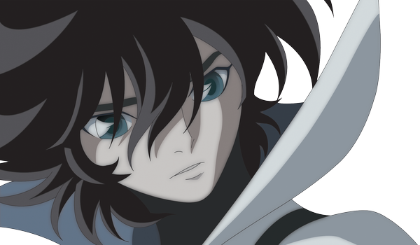 Anime picture 1995x1166 with casshern sins casshern single highres short hair black hair wide image looking away aqua eyes close-up transparent background face vector boy