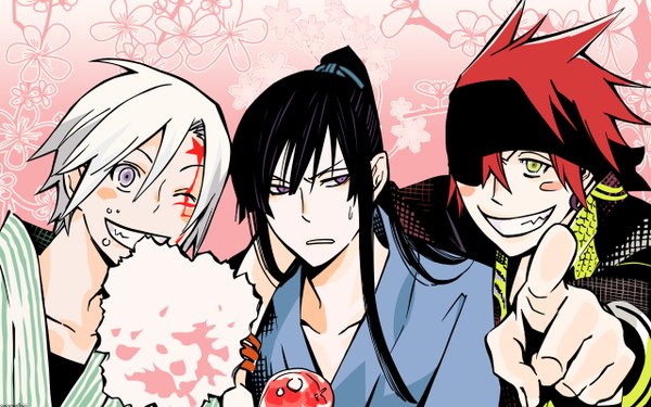 Anime picture 2560x1600 with d.gray-man allen walker kanda yuu lavi highres wide image