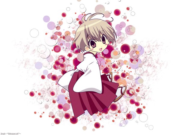 Anime picture 1600x1200 with tactics ichinomiya kantarou white background japanese clothes chibi girl
