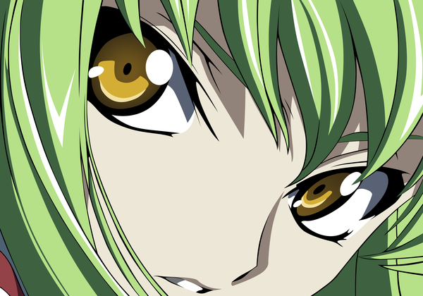 Anime picture 5003x3503 with code geass sunrise (studio) c.c. long hair looking at viewer fringe highres yellow eyes green hair face