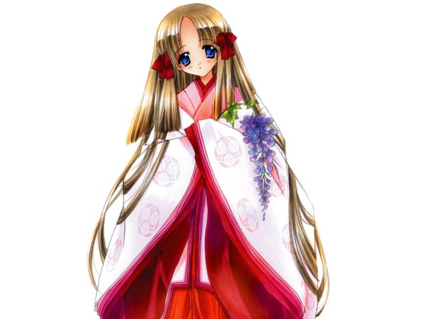 Anime picture 1600x1200 with yami to boushi to hon no tabibito studio deen eve white background japanese clothes miko