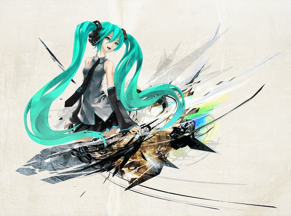 Anime picture 1200x895 with vocaloid last night good night (vocaloid) hatsune miku redjuice girl