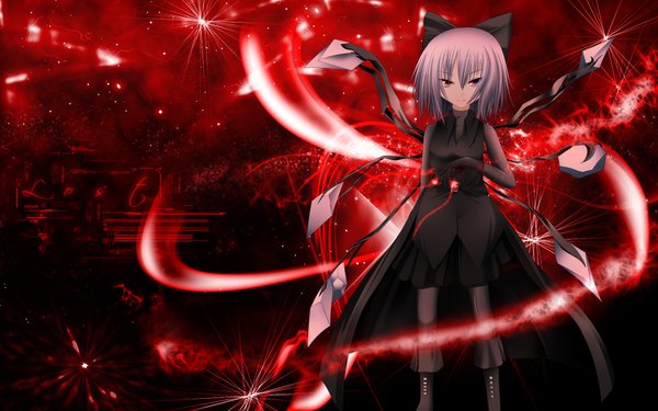 Anime picture 1920x1200 with touhou cirno highres short hair wide image silver hair red background girl gloves bow hair bow wings