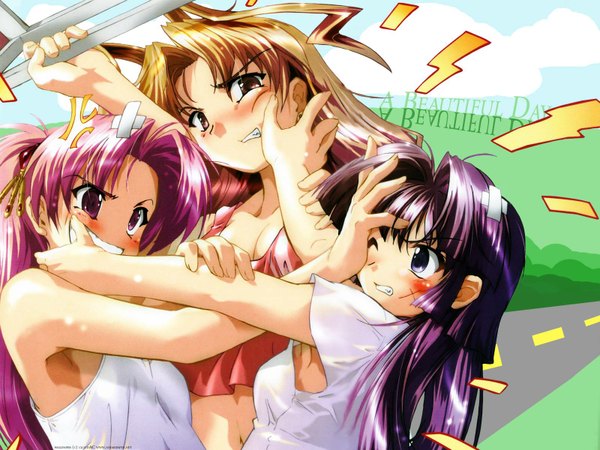 Anime picture 1600x1200 with maburaho j.c. staff miyama yuuna kamishiro rin kazetsubaki kuriko girl