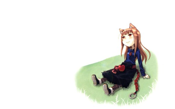 Anime picture 1280x800 with spice and wolf horo wide image white background