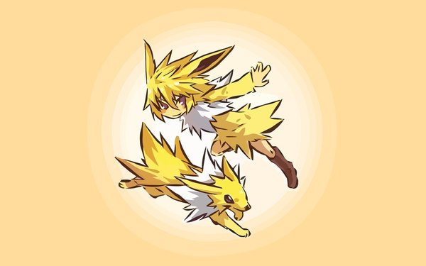 Anime picture 1680x1050 with pokemon moemon nintendo jolteon hitec wide image dual persona gen 1 pokemon personification pokemon (creature)