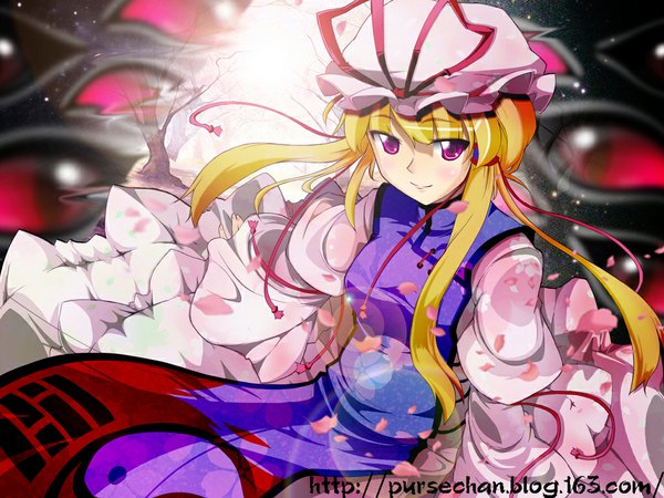 Anime picture 1024x768 with touhou yakumo yukari pursechan single girl chenjicai