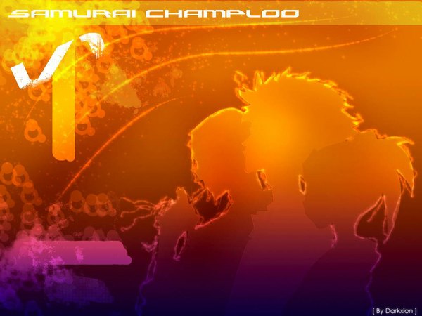 Anime picture 1024x768 with samurai champloo orange background tagme