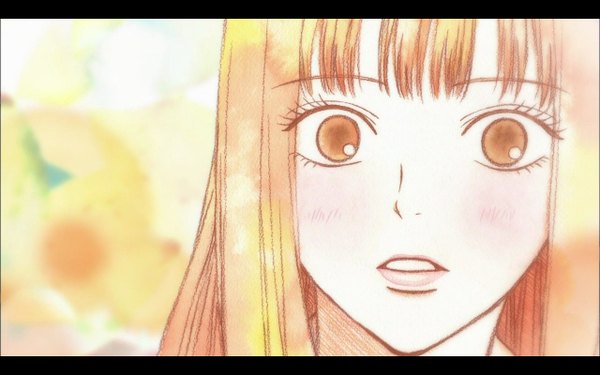 Anime picture 1280x800 with kimi ni todoke production i.g kuronuma sawako wide image close-up multicolored