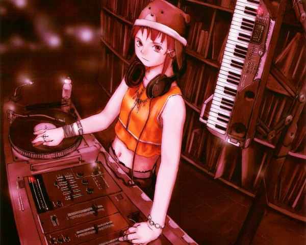 Anime picture 1280x1024 with serial experiments lain iwakura lain mixing console tagme