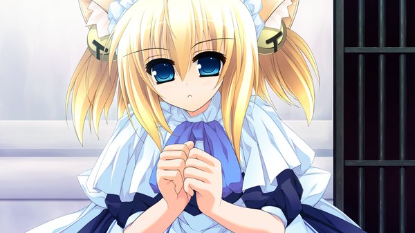 Anime picture 1280x720 with tiny dungeon (game) rosebleu uluru blue eyes blonde hair wide image game cg girl