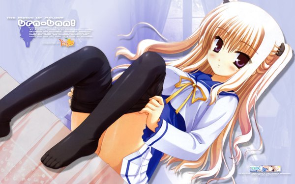 Anime picture 1920x1200 with bra-ban! hibarigaoka yuki kobuichi highres light erotic wide image pantyhose