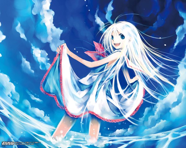 Anime picture 1280x1024 with original kei (keigarou) long hair blue eyes white hair