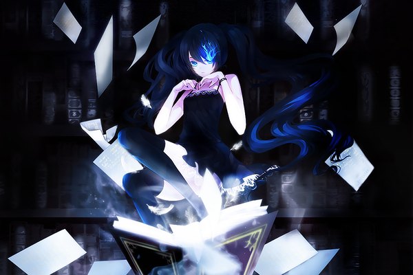 Anime picture 1200x800 with black rock shooter black rock shooter (character) kuroi mato redjuice dhiea