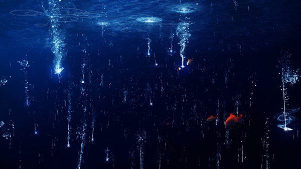 Anime picture 2560x1440 with original y y (ysk ygc) highres wide image wallpaper underwater no people animal fish (fishes)