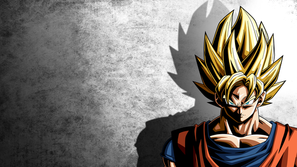 Anime picture 3840x2160 with dragon ball dragon ball z son goku single long hair looking at viewer highres blue eyes blonde hair wide image absurdres lips shadow muscle angry super saiyan boy