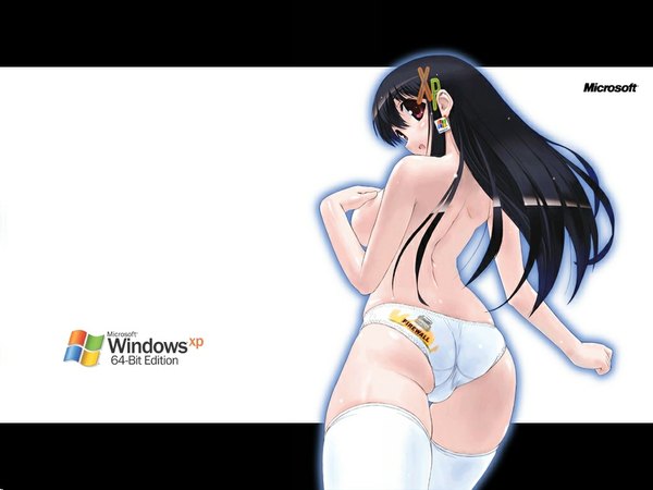 Anime picture 1024x768 with os-tan windows (operating system) futaba channel xp-tan (saseko) light erotic white background girl