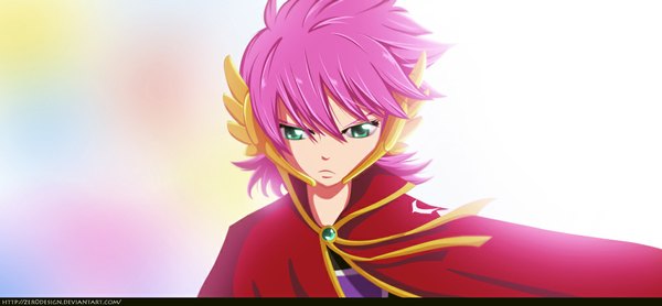 Anime picture 1023x474 with fairy tail meredy (fairy tail) zeroooart single short hair wide image green eyes pink hair coloring portrait light girl cloak
