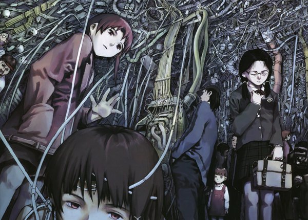 Anime picture 3000x2152 with serial experiments lain iwakura lain abe yoshitoshi highres tagme