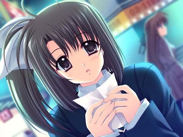 Anime picture 1200x900 with oretachi ni tsubasa wa nai ootori naru black hair game cg black eyes one side up girl