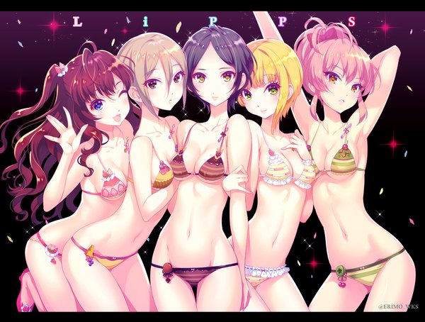 Anime picture 1000x758 with idolmaster idolmaster cinderella girls ichinose shiki jougasaki mika hayami kanade miyamoto frederica shiomi shuuko nishimura eri long hair looking at viewer blush short hair breasts open mouth blue eyes light erotic black hair blonde hair brown hair multiple girls