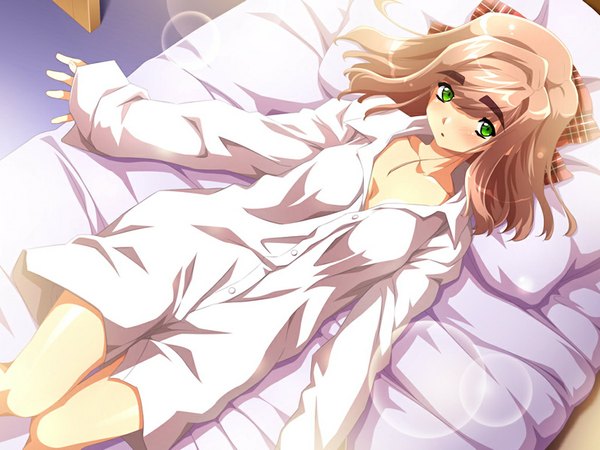 Anime picture 1024x768 with re (game) brown hair green eyes game cg girl