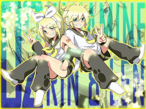 Anime picture 1600x1200 with vocaloid kagamine rin kagamine len girl tagme