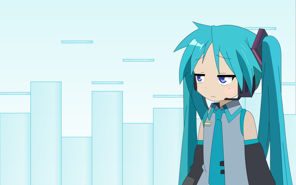 Anime picture 1680x1050 with lucky star vocaloid kyoto animation hatsune miku hiiragi kagami wide image vector cosplay parody girl