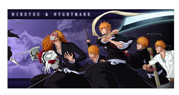 Anime picture 3400x1800 with bleach studio pierrot kurosaki ichigo dark-nyghtmare hike13 long hair highres short hair open mouth smile wide image brown eyes yellow eyes sky cloud (clouds) japanese clothes profile horn (horns) orange hair grin