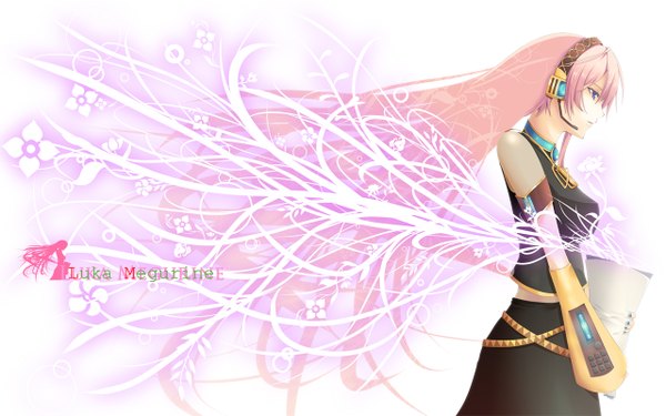 Anime picture 1280x800 with vocaloid megurine luka koumei wide image pink hair girl